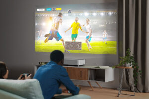 Epson EH-LS800W projector used for gaming