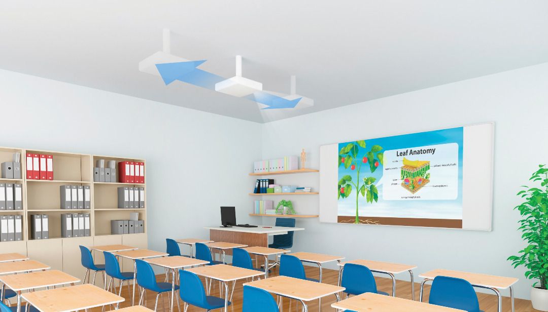 Epson CO-WX02 WXGA Projector – Ideal for Classroom Use Projector in a classroom with clear, vibrant visuals